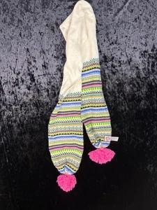Juicy Couture Fair Isle Cuchillo Bufanda Mujer Multicolor Decorativo Pompones - Imagen 1 de 3