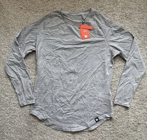 Young LA Herren Langarm Drop Cut T-Shirt meliert grau Gr. M Stretch - Bild 1 von 11