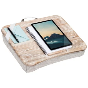 White Wash Heritage Lap Desk with Device Ledge for up to 17.3 Inch Laptops - Picture 1 of 6