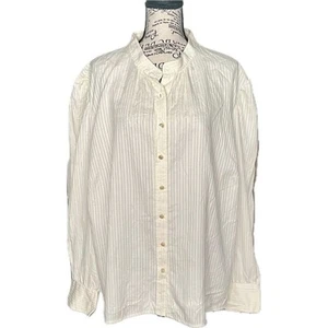 Neu mit Etikett Ralph Lauren Größe 22 W weiß gestreift 100 % Baumwolle Hemd Bluse Coastal 3X - Bild 1 von 4