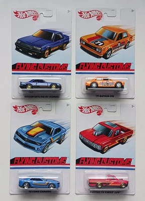 Lote de 4 Nissan Skyline 2020 Hot Wheels Flying Customs-Chevy Camaro-Datsun 510 Foto 1 de 4