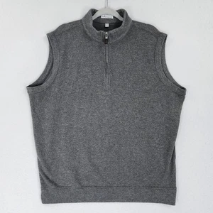 Peter Millar Vest Mens Extra Large Gray Crown Soft 1/2 Zip Mock Neck Casual - Picture 1 of 9