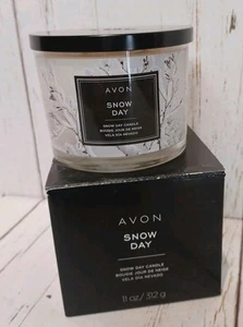 Avon Snow Day Kerzenglas Glas Weihnachten Winter 11 Unzen Duft Neu im Karton nicht mehr im Handel erhältlich - Bild 1 von 5