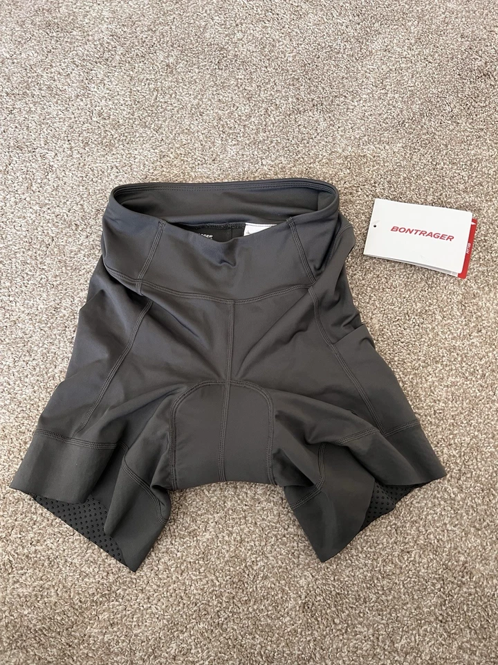 NWT Bontrager Vella Spin Short Women’s Gray Padded Cycling Shorts Sz XS   85$ - Image 1 of 4
