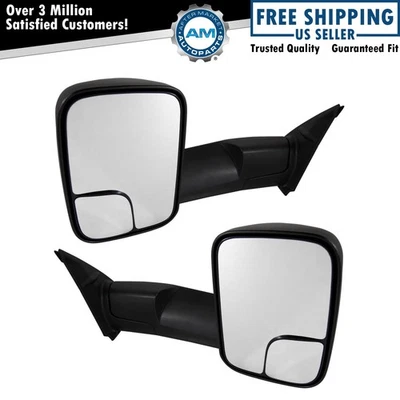 Juego de pares de espejos retrovisores de remolque eléctricos texturizados negros para Toyota Tacoma nuevos Foto 1 de 4