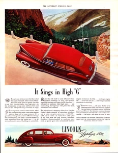 1941 Lincoln Zephyr V12 Original Vintage Saturday Evening Post Magazine Print Ad - Picture 1 of 1