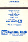 1st National Bank of Crawford County, Van Buren, Ark, Vintage Matchbook Coverk