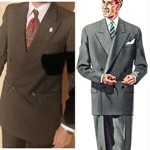 1940s Classic Vintage bespoke special english made mens db suit Size US 36 EU 46
