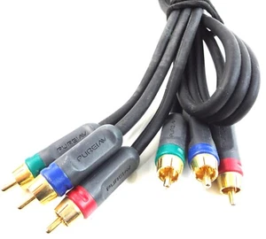 Audio Video AV Cable Composite Stereo VCR DVD = More (Set of 2 Heavy Duty Cable - Picture 1 of 12