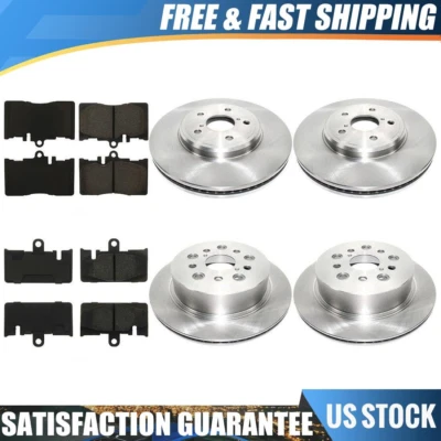 Front Rear Kit Brake Rotors Ceramic Brake Pads Fits 2001-2006 Lexus LS430 - Image 1 of 4