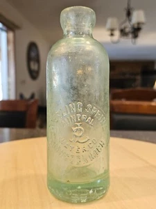 1890- 1900s Sterling Spring Mineral Water Bottle Hancock Mich. Hutch HUTCHINSON - Picture 1 of 11