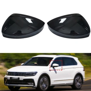 1 Pair For VW Tiguan MK2 2017-2020 ABS View Mirror Black Cover Right + Left Rear - Picture 1 of 6
