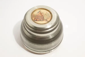Caja de música de metal vintage Art Deco victoriana de los años 40 tarro en polvo reproduce música - Imagen 1 de 10