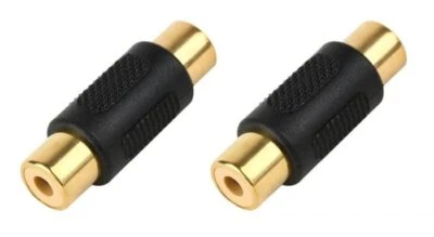 2 x Gold RCA Phono Coupler Adapter Female to Female Audio Video Connector UK - Image 1 of 3