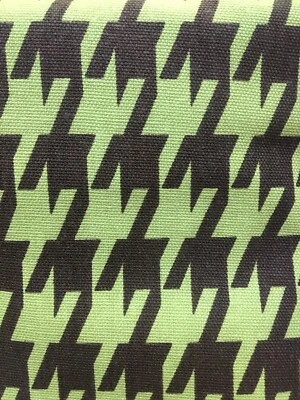 5 + YDS  PREMIER PRINTS HOUNDSTOOTH COTTON DRAPERY UPHOLSTERY FABRIC Brown Green - Image 1 of 4
