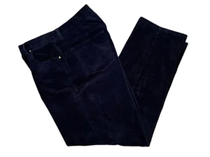 Ralph Lauren Womens Sz 14W Corduroys Blue Wide Wale High Waist Vintage 35X30 - Picture 1 of 11