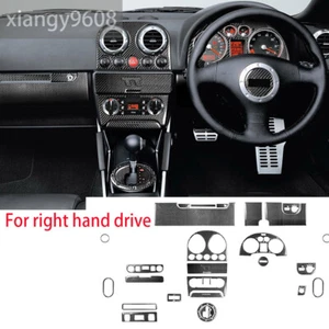 For Audi TT 8N 2001-06 RHD Interior Full Set Decorative Trim Kit Carbon Fiber×26 - Foto 1 di 9