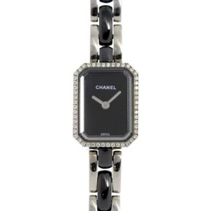 CHANEL Premiere H2163 Diamond Bezel Ceramic Quartz Black Dial Ladies 90275660 - Picture 1 of 7