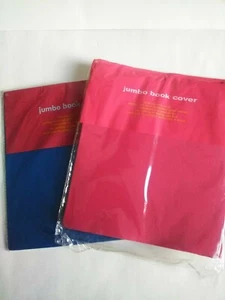Jumbo Stretchable Fabric Book Covers Lot of 2 Red & Blue 8"x10" NWT - Picture 1 of 3