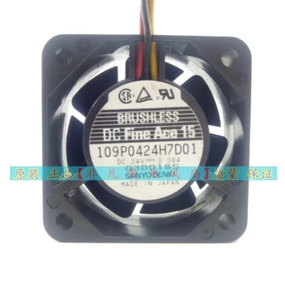 Sanyo 109P0424H7D01 24V 0.08A 4015 4cm Cooling Fan - Image 1 of 4