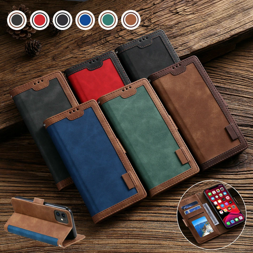 Leather Wallet Flip Case For Samsung Galaxy S25 S24 S23 Ultra S22 S21 S20 Note20 - Image 1 of 4