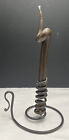 AMISH COURTING CANDLE - Wrought Iron Candle Holder With Swirl Candle