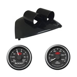 Ford Falcon XR6 XR6T Dual Gauge Pod w/ Black Face Turbo Boost & Oil Temp Gauge - Picture 1 of 12