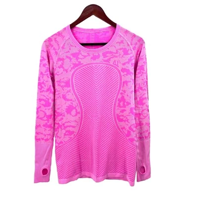 Top deportivo Lululemon Swiftly rosa camuflado manga larga para mujer 10 Foto 1 de 4