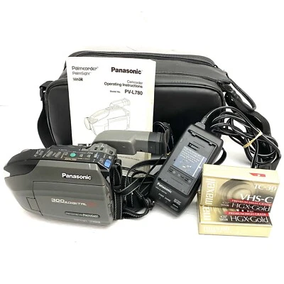 Panasonic PV-L780D Palmcorder VHS-C Camcorder W/ AC Adapter WORKS No Battery - Image 1 of 4