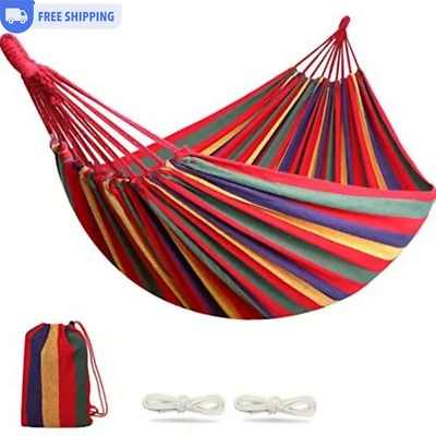 Hamaca de tela con correas de árbol Hamaca trasera de ala de alta resistencia hasta 450 libras Foto 1 de 4