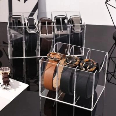 Clear Acrylic Belt Case Organizer Sturdy Belt Storage Box Watches Display Holder - image 1 of 4