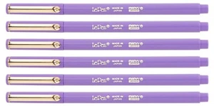 Marvy Uchida Le Pen 6 Pc Amethyst 0.3mm Smooth Micro Fine Plastic Point LePen - Picture 1 of 2