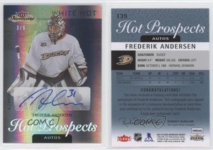 2013-14 Fleer Showcase White Hot /9 Frederik Andersen #139 Rookie Auto RC