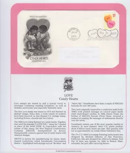 2004 Candy Hearts Love stamp Sc 3833 FDC with PCS cachet on full info page - Picture 1 of 1