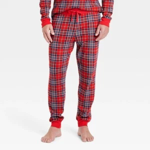 Men's Plaid Cotton Ribbed Holiday Matching Family Pajama Pants - Wondershop™ XXL - Picture 1 of 1