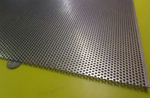 Perforated Straggered Steel Sheet .060" Thick x 36" x 40", .140" Hole Dia. - Picture 1 of 10
