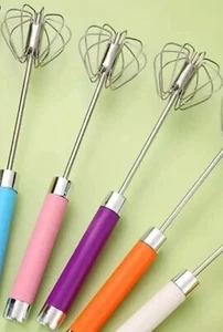 Stainless steel semi automatic egg whisk. Multiple color choice. - Picture 1 of 2