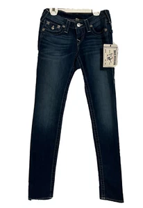 True Religion 26 Skinny With Flaps Blue Women’s Jeans NWT 189.$ - Picture 1 of 10