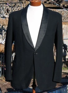 Vintage 1950s Men's Bespoke Tuxedo Smoking Jacket by Maison Charles Gent Belgium - Picture 1 of 6