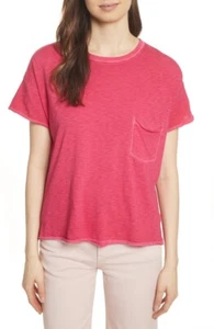 rag & bone 156788 Women's Vintage Crew Neck Tee Bright Rose Sz. Medium - Picture 1 of 3