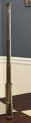 ANTIQUE 3 DRAW TELESCOPE SPYGLASS MONOCULAR BRASS MARITIME 30" OPEN - Image 1 of 4