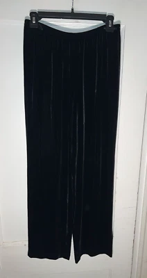 Eileen Fisher Straight Leg Velvet Pants  Black. Size PS.  d420 - Image 1 of 4