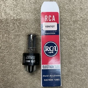 RCA 6SN7GT AUDIO VACUUM TUBE TESTED VINTAGE BLACK PLATES A825.C - Picture 1 of 3
