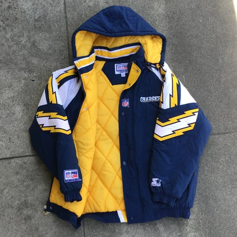 Pro Line Starter San Diego Los Angeles Chargers Jacket Men’s Size Large Hooded Cover