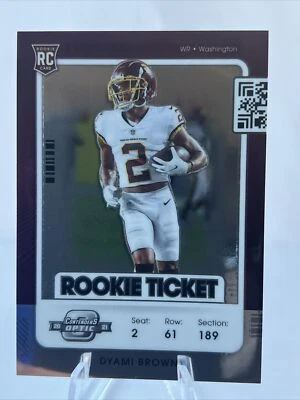 DYAMI BROWN 2021 PANINI CONTENDERS OPTIC FOOTBALL ROOKIE TICKET WASHINGTON A - Image 1 of 2