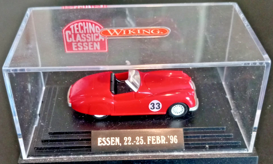 Jaguar XK120 1:87 (rojo) en Essen Techno Classica 1998. Nunca sacado de estuche. Foto 1 de 3