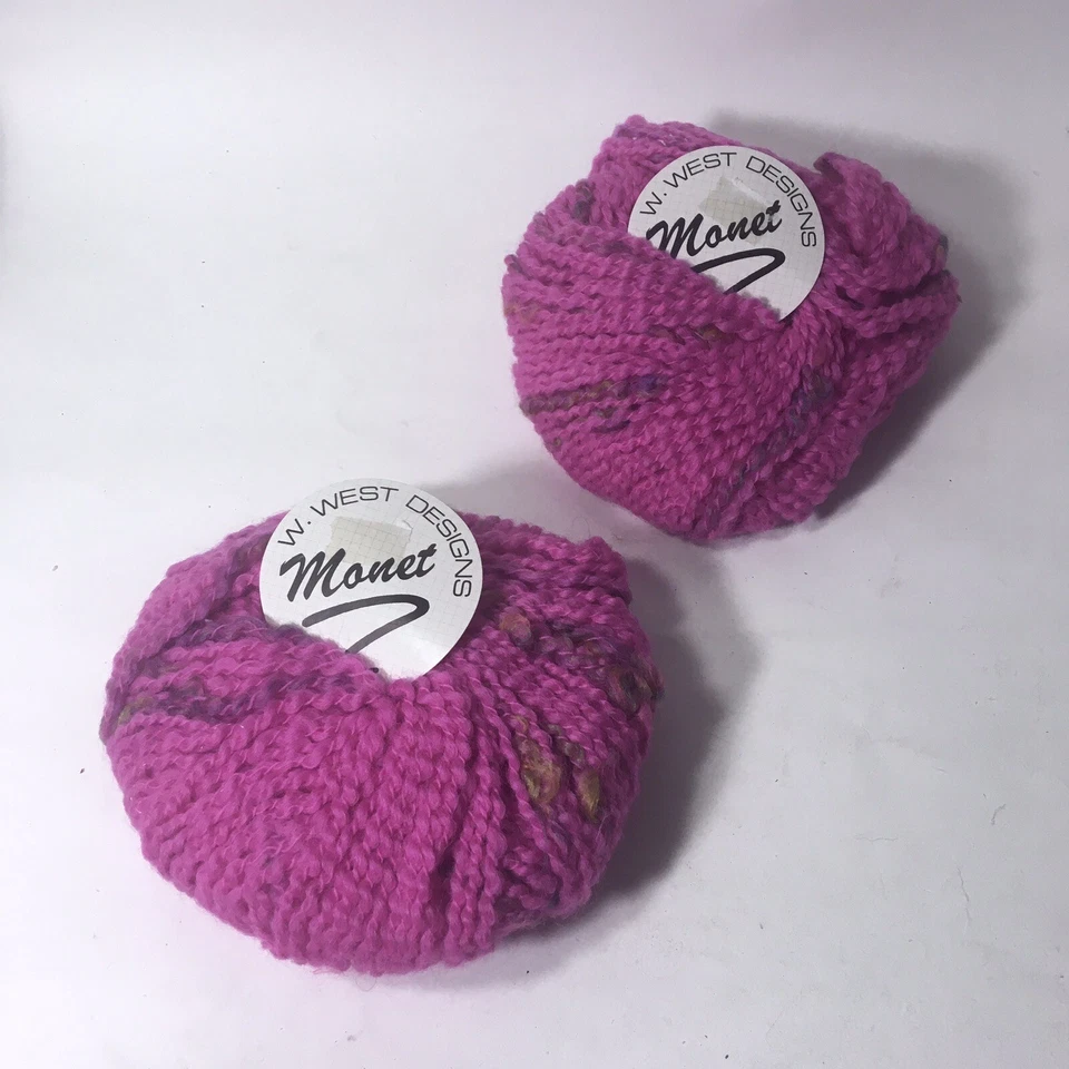 Hilo Monet W West Designs 2 madejas 155-119 rosa 94 % lana 6 % acrílico 80 yardas  Foto 1 de 4
