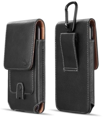 For Samsung Galaxy Note 8 - Black Vertical Leather Card Pocket Pouch Buckle Case - Image 1 of 4