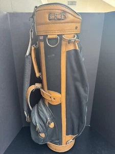Vintage Ron Miller Pro Model Golf Bag Leather Green/Brown 6 Way No Cover - Picture 1 of 11