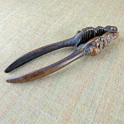 Antique Bronze Lion-Head Nutcracker | Victorian Era Ornate Table Tool - Image 1 of 4